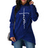 Women Hoodies Large Size Faith Print Sweatshirt Hoodies
